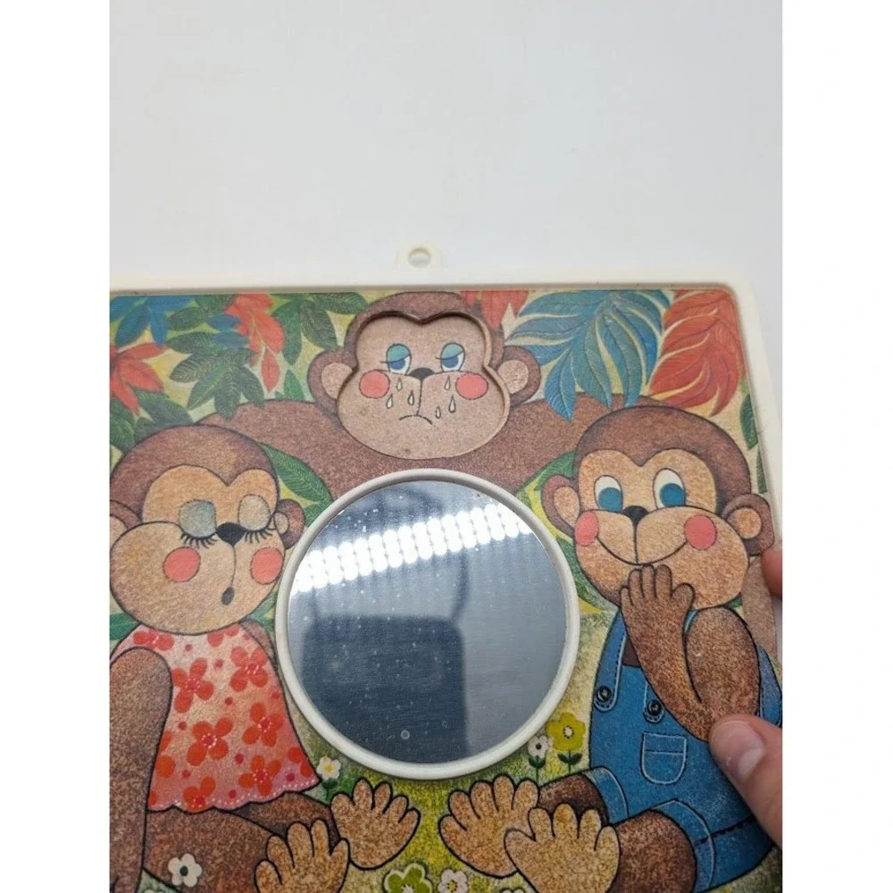 Vtg Creative Playthings Monkey See Monkey Do Mirror Toy Therapy Emotions Express